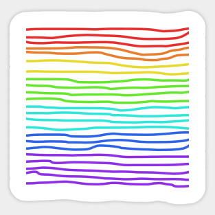 Rainbow Colors Hand Drawn Lines Sticker